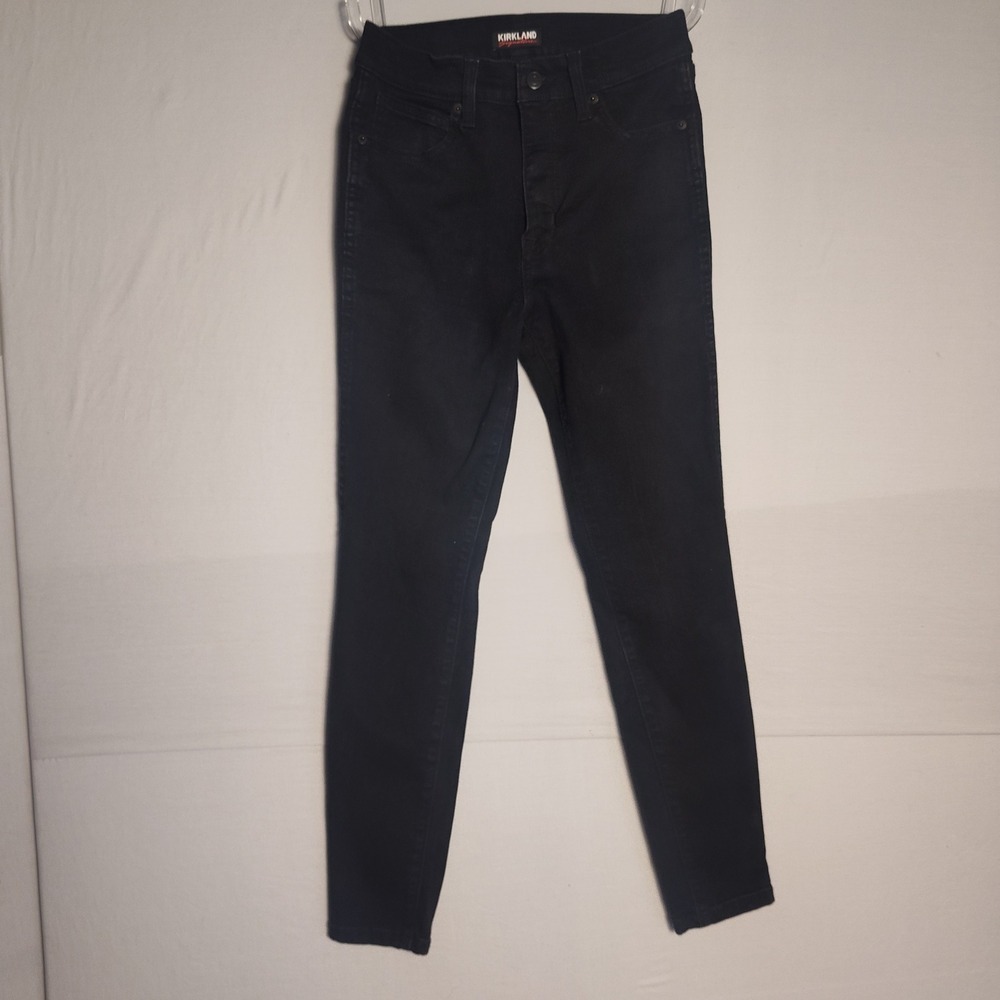 Kirkland Signature Womens Black High Rise Skinny Jeans Size 6 Stretch Denim
